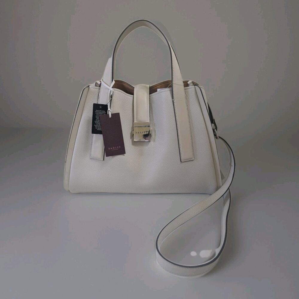 Radley London Sloane Mews Medium Satchel Bag Purse New White $368